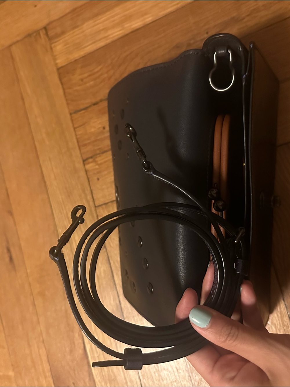 Coach ReLoved Dinky bag
Star & Number Studs - Navy crinkle leather - Picture 3 of 9
